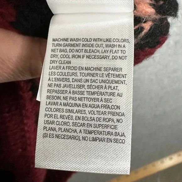 Lucky‎ Brand Fair Isle Jacquard Crew Neck Sweater Cabernet Combo Mens Size Large - Picture 12 of 12